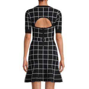Milly windowpane cut out dress